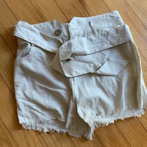 Tan shorts linen